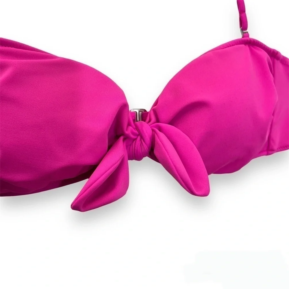 Victoria’s Secret 2pc Bandeau Halter Bikini Side Tie Bottoms‎ Small Medium S/M